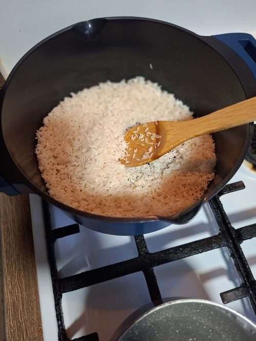 rizsszemek pirítása